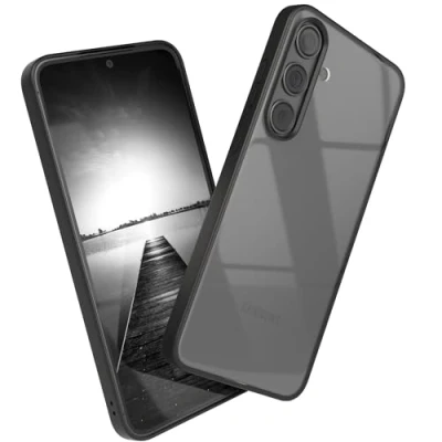 Abbildung von EAZY CASE Clear Hybrid Bumper Hülle kompatibel mit Samsung Galaxy S24 Plus, Handyhülle Ultra Aufprallschutz, Stoßfest und Kratzfest, dünne Schutzhülle Kameraschutz, Handy Case, Schwarz