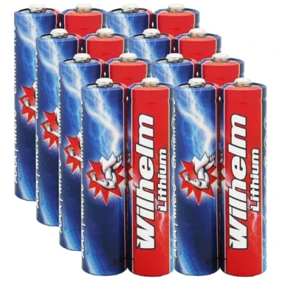 Abbildung von 16 Wilhelm Lithium AAA/Mikro Batterien im Shrink LR03, FR03, L92