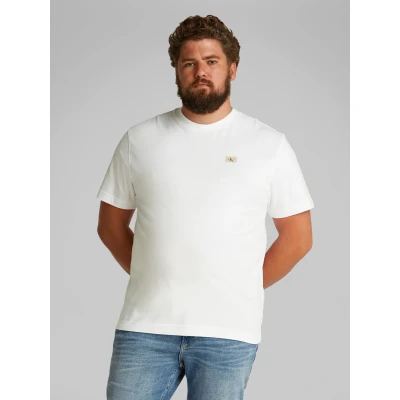 Abbildung von Calvin Klein Jeans PLUS Label Regular TEE Tshirt basic, Herren, Größe: 5XL, Bright white