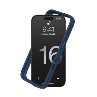 Abbildung von RhinoShield Bumper Case kompatibel mit [iPhone 16 Pro Max] CrashGuard Stoßdämpfende Schutzhülle im schlanken Design 3.5 Meter Fallschutz Marineblau