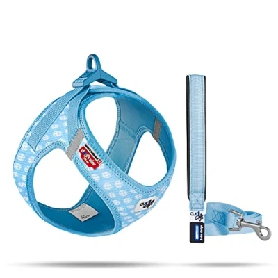 Abbildung von Curli Hunde Geschirr Clasp Vest Puppy Set skyblue circles
