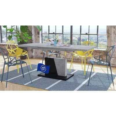 Abbildung von Mazzoni Design Couchtisch Tisch Grand Noir stufenlos höhenverstellbar ausziehbar 120 bis 180cm Esstisch (Beton/Schwarz matt)