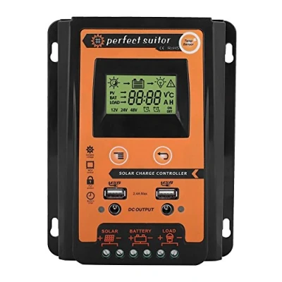Abbildung von Solarregler, 12V / 24V LCD Display Solar Laderegler mit Dual USB Port Automatische Identifizierung Systemspannung(30A)