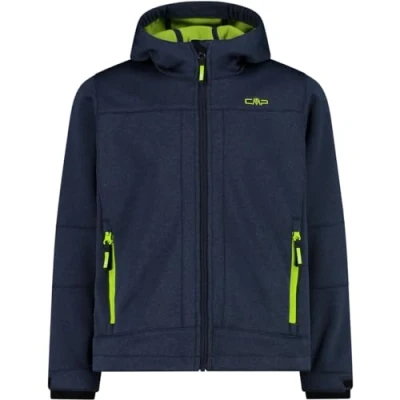 Abbildung von CMP Melange Softshelljacke für Kinder mit fester Kapuze, B.Blue Mel. Lindgrün, 98