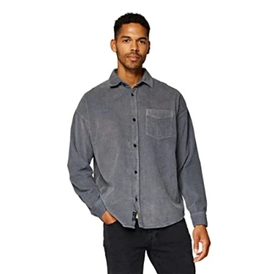 Abbildung von Mavi Herren Long Sleeve Shirt Hemd, Ruhig Schatten, Mittel