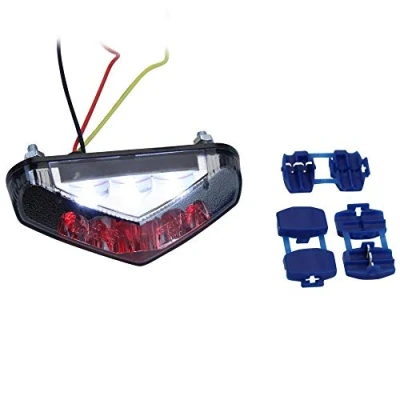 Abbildung von Citomerx LED Rücklicht mit Kennzeichenbeleuchtung Nummernschildbeleuchtung schwarz getönt Motorrad Roller Enduro Quad