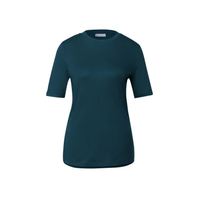 Abbildung von Street One Damen 3228125 Basic Shirt mit Turtleneck, Tide Blue, 42