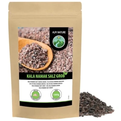 Abbildung von Kala Namak Salz grob 1kg, Steinsalz, bekannt als Schwarzsalz