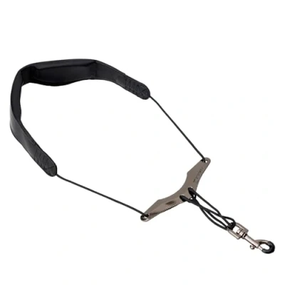 Abbildung von ProTec LC310M Nackengurt mit Metallschnalle, 56 cm, für das Saxophon, aus Leder, Schwarz