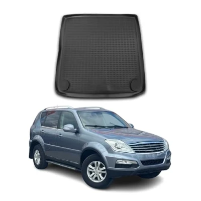 Abbildung von OMAC Kofferraummatte Kofferraumwanne kompatibel mit SsangYong Rexton 2006 2021 Gummi TPE Schwarz