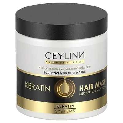 Abbildung von Ceylinn SMOOTH KERATIN Haarkur Maske Kraftvolle Pflege für trockenes, geschädigtes und entzündetes Haar nährende reparierende 500ml