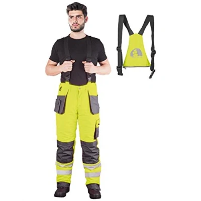 Abbildung von Leber &amp; Hollman Herren 2 in 1 Bund und Latzhose LH FMNWX B, 80% Polyester 20% Baumwolle 270 g/m2, Futter 100% 220 abnehmbare Winter Latz, Taschen für Knieschoner