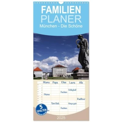 Abbildung von Familienplaner 2025 München Die Schöne mit 5 Spalten (Wandkalender, 21 cm x 45 cm), CALVENDO