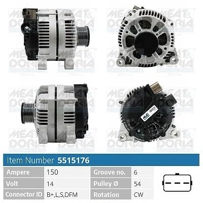 Abbildung von MEAT &amp; DORIA 5515176 Lichtmaschine 14V 150A FORD: FIESTA 5, Fusion Kombi, 5 Van, MAZDA: 2 Hatchback