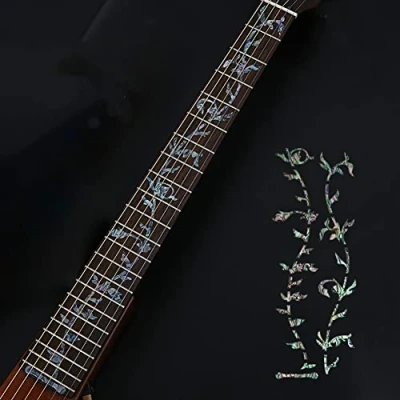 Abbildung von Alnicov Gitarrengriffbrettmarker Inlay Aufkleber,DIY Gitarrenhals Griffbrettaufkleber für Bass Akustikgitarre E Gitarre,Baum des Lebens,Abalone Blue