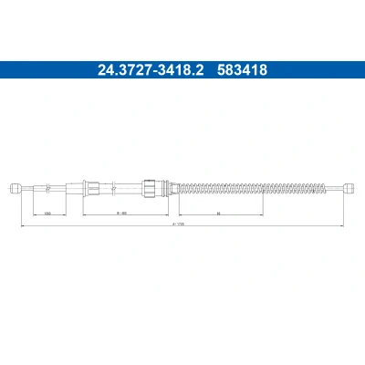 Abbildung von ATE 24.3727 3418.2 Handbremsseil 1720 VOLKSWAGEN: Polo VI
