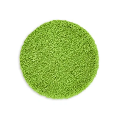 Abbildung von WohnDirect Premium Badematte Rund Einzeln zum Set kombinierbar Badvorleger Duschmatte rutschfest &amp; Waschbar Badteppich, Badezimmerteppich Grün ca 71 cm