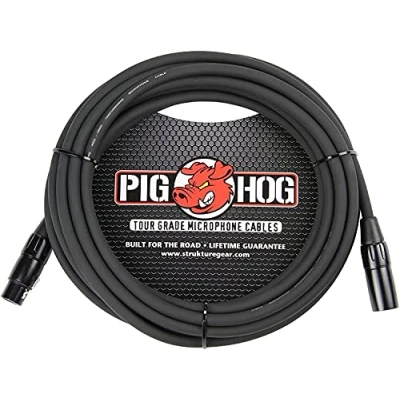Abbildung von Pig Hog PHM15 Hochleistungs Mikrofonkabel, 8 mm, XLR, 4,5 m, Schwarz