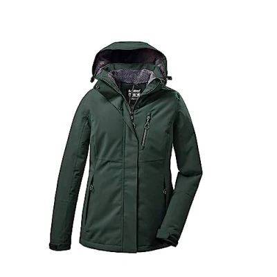 Abbildung von killtec Damen Funktionsjacke/Winterjacke mit abzippbarer Kapuze KOW 140 WMN JCKT, dunkelgrün, 38, 37411 000