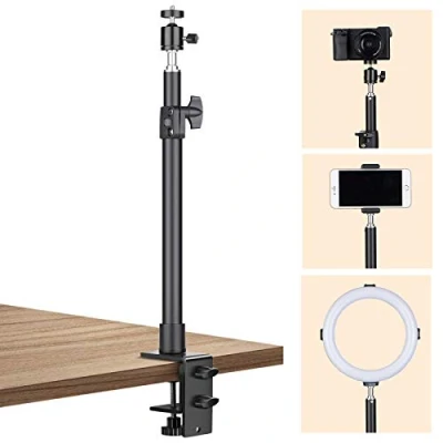 Abbildung von TARION Overhead Stativ Kamera Tischstativ Klemmstativ Flexibel Gelenkarm Tisch Halterung mit 3/8&#039;&#039; Gewinde und auf 1/4&#039;&#039; Schrauben Adapter für DSLR Kameras Ringlicht Projektor (S(mit Kugelkopf))