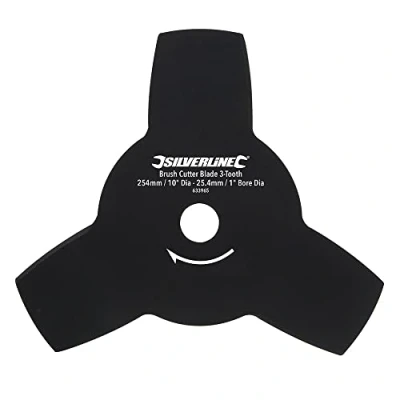 Abbildung von Silverline 633965 3 Zahn Messer für Motorsense Aufnahmebohrung: Ø 25,4 mm