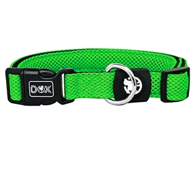 Abbildung von DDOXX Airmesh Hundehalsband Stabiles und Verstellbares Welpenhalsband für alle Größen S (Grün)