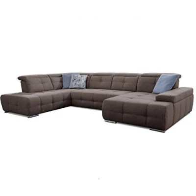 Abbildung von Cavadore Wohnlandschaft Mistrel mit Bettfunktion / Schlafsofa leichter Fleckentfernung dank Soft Clean Geeignet für Haushalte Kindern, Haustieren /343 x 77 228 braun