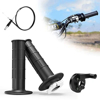 Abbildung von Motorrad Lenkergriffe Motorradgriff 7/8&quot; 22mm Twist Drosseln + Gasklemme Ersatz für 50cc 90cc 110cc 125cc 140cc 150cc 200cc 250cc Pitbike Dirtbike