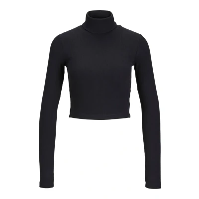 Abbildung von JJXX Jxfan STR CROP JRS NOOS Langarmshirt, Damen, Größe: Large, Black