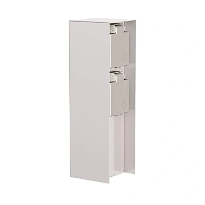 Abbildung von ledscom.de POMI Gartensteckdosensäule für den Außenbereich, IP44, 2X, Edelstahl, eckig, 23 cm, Außensteckdose, Gartensteckdose, Steckdosenturm, Säule