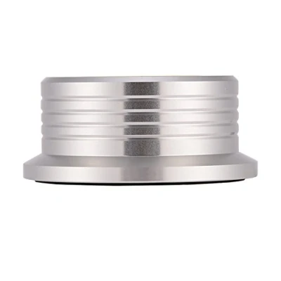 Abbildung von Sxhlseller Plattenstabilisator Plattengewicht Plattentellerklemme 50Hz Plattenspieler Plattenstabilisatorklemme mit Wasserwaage für LP Schallplattenspieler(Silber )
