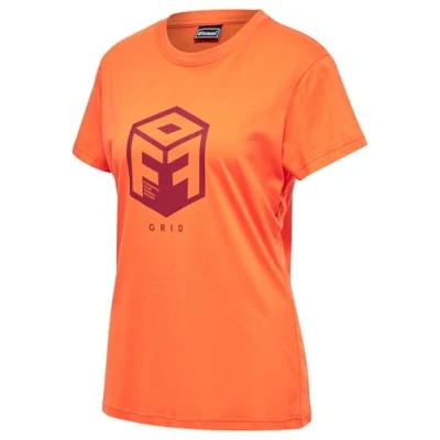 Abbildung von hummel Damen Hmloffgrid Cotton Jersey S/S Wo T Shirt, Rhubarb/Nasturtium, M EU