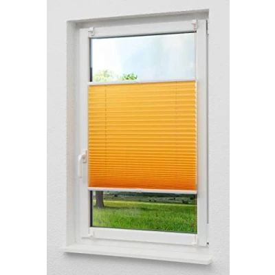 Abbildung von Plissee Klemmen Orange, LYSEL®, blickdicht, HxB 130x60cm