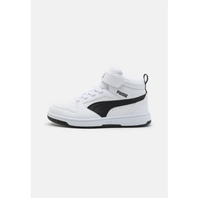 Abbildung von Puma Rebound V6 Mid Sneakers Kinder Schuhe White/Black Größe: 28.5
