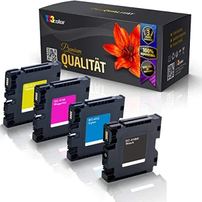 Abbildung von 123Color 4X Alternative Druckerpatronen kompatibel für Ricoh Aficio SG 3100snw 3110 DN DNw 3110n 3110sfnw 7100 K 3100 Schwarz Cyan Magenta Yellow GC 41K 41C 41M