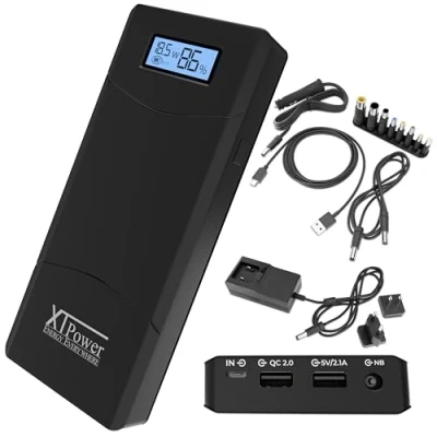 Abbildung von XTPower® XT 20000QC3 PA Powerbank inkl. Netzteil moderner DC + USB QC3 Akku mit 20100mAh 1x USB, und Anschluss von 5 bis 24V 65W für Laptop Tablet iPhone Galaxy
