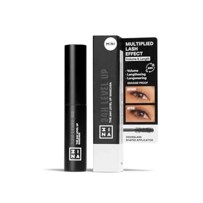 Abbildung von 3INA MAKEUP The 24H Level Up Mascara 900 (mini) Schwarz Wimperntusche Lange Wimpern Volume Länge Kurve für Empfindliche Augen Reisegröße Vegan Cruelty Free