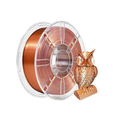 Abbildung von iBOSS PLA Plus (PLA+) Glänzendes Seide 3D Drucker filament 1,75mm, Seiden Maßhaltigkeit +/ 0,02 mm, 1kg Spule (2,2 lbs) für FDM Drucker, Silk Rot Kupfer