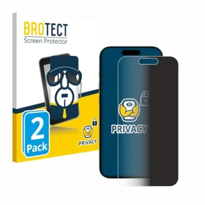 Abbildung von BROTECT (2 Stück Anti Spy Blickschutzfolie für Apple iPhone 15 Pro Privacy Screen Protector [Displayschutz Folie, Sichtschutz, Blaulichtfilter]