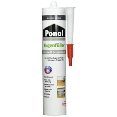 Abbildung von Ponal Parkett &amp; Laminat Fugenfüller Räuchereiche, elastische Fugenmasse für Anschluss und Dehnungsfugen, lösemittel , wasser silikonfreie Dichtmasse, 1x280ml Kartusche
