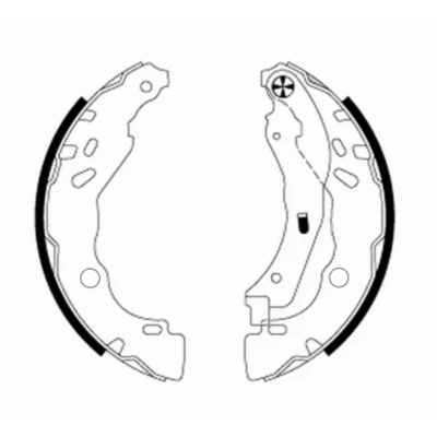 Abbildung von TEXTAR 91077200 Bremsbacken 203,2 39 mit Handbremshebel CITROËN: C4 II Cactus, C3 III, II, PEUGEOT: 208 I Schrägheck