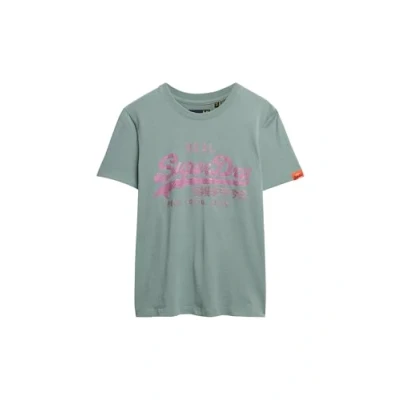 Abbildung von Superdry Vintage LOGO Rhinestone Tshirt print, Damen, Größe: 36, Silver blue