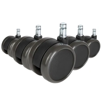 Abbildung von hjh OFFICE 619027 5x ungebremste Rollen ROLO FREE Stuhlrollen für Hartböden 11mm / 65mm