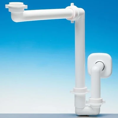 Abbildung von SO TECH® Siphon Raumsparsiphon 32 40 mm Ablaufgarnitur f. Küche und Bad, Raumspar weiß
