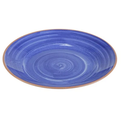 Abbildung von APS 84170 Tablett/Teller LA VIDA, Ø 40,5 cm, Höhe 5,5 Melamin, blau/Terrakottaoptik