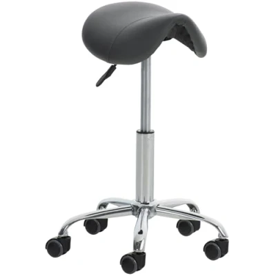 Abbildung von CLP Arbeitshocker Reno Mit Kunstlederbezug Und Leichtlaufrollen I Höhenverstellbarer Drehbarer Sitzhocker Metallgestell In Chrom Optik, Farbe:grau