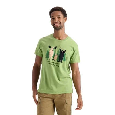 Abbildung von Little Blue House Herren Men&#039;s Short Sleeve Pyjama Top Pyjamaoberteil, May The Forest Be with You, M