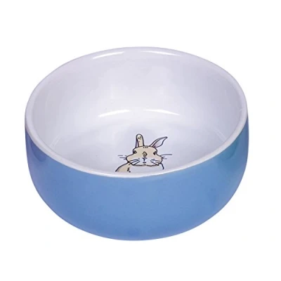 Abbildung von Nobby Nager Keramik Napf &quot;Rabbit&quot; blau/weiß Ø 11cm x 4,5 cm