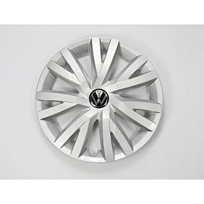 Abbildung von Volkswagen 5H0601147CUWP Radzierblende (1 Stück) Radkappe 16 Zoll Radblende Stahlfelge, silber/schwarz