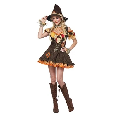 Abbildung von California Costumes Freches Vogelscheuchen Kostüm für Damen, braun, Large